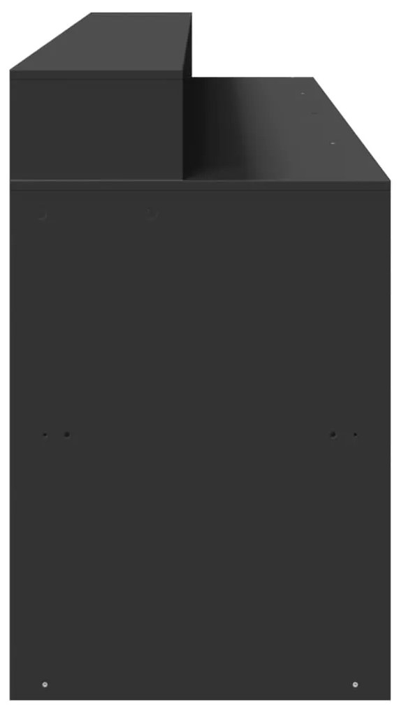 Secretária c/ luzes LED 200x55x91 cm derivados de madeira preto