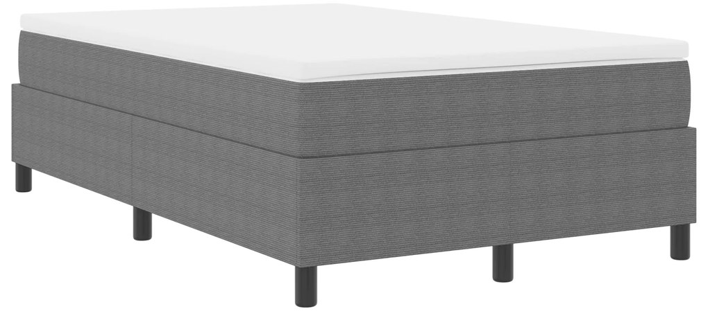 Cama Box Spring com Colchão Cinza Claro 120x200 cm Tecido de Veludo Co