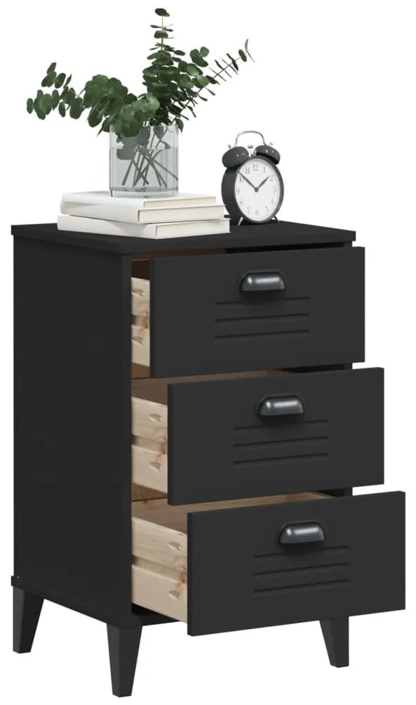 Mesa de cabeceira VIKEN derivados de madeira preto