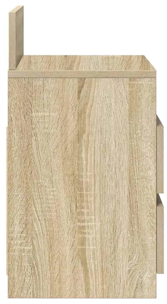 Mesa de cabeceira com 2 gavetas 40x33x60 cm carvalho sonoma