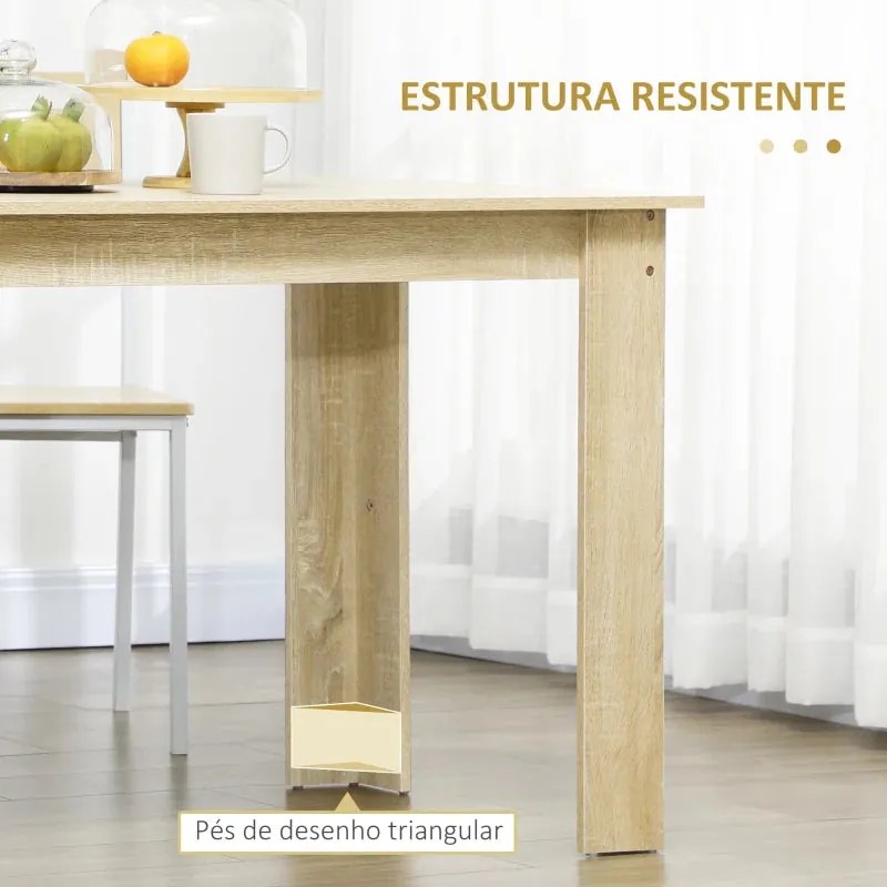 Mesa de Jantar Shallou - Castanho - Design Moderno