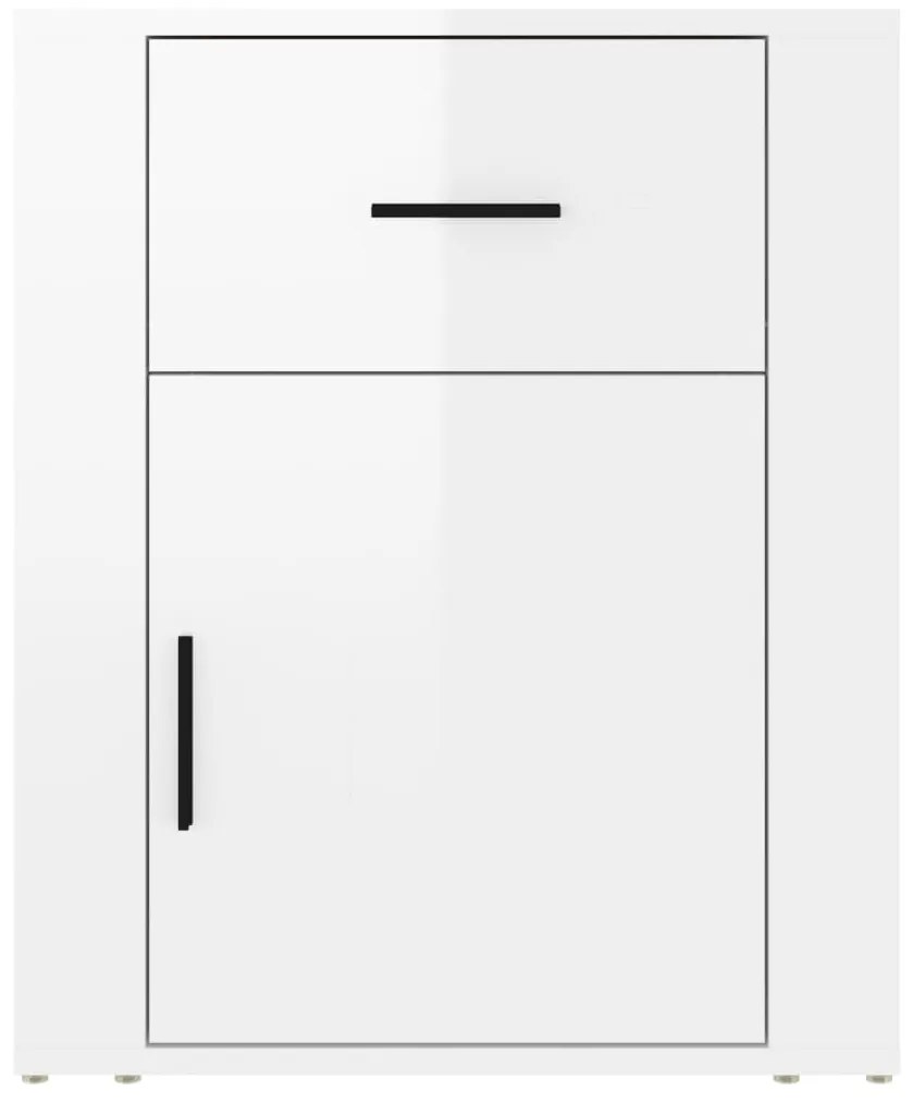 Mesa de cabeceira 50x36x60cm derivados madeira branco brilhante