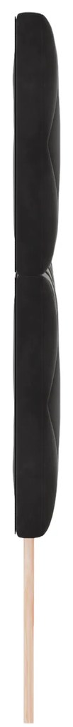 Cabeceira em Veludo Preto com Design de Blocos de Diamante - 200cm
