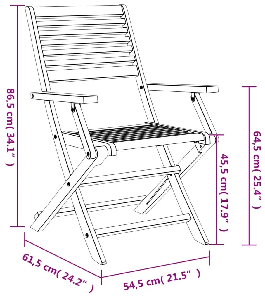 Cadeiras jardim dobráveis 2 pcs 54,5x61,5x86,5 cm acácia maciça