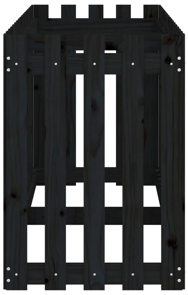 Canteiro elevado c/ design cerca 200x50x70cm pinho maciço preto
