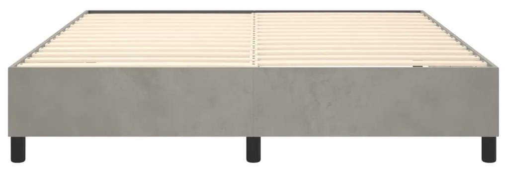 Estrutura de cama sem colchão 160x200 cm veludo cinzento-claro