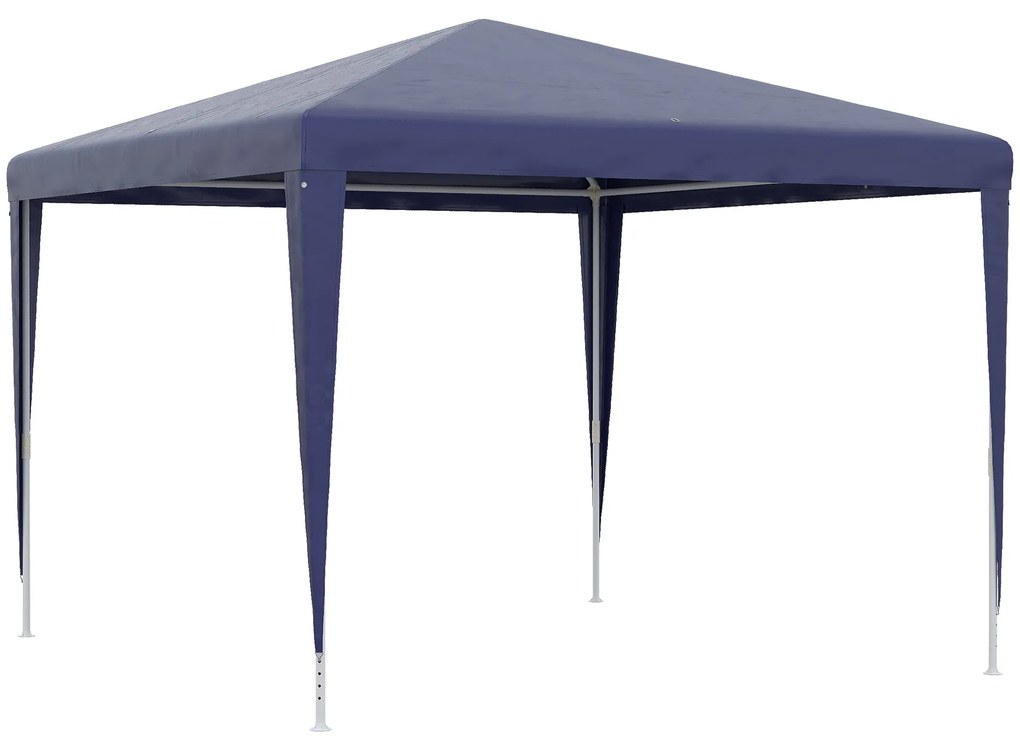 Tenda de Jardim Tenda de Exterior com Tubos de Aço e Cobertura de PE para Eventos Campismo Festas 293x293x252 cm Azul