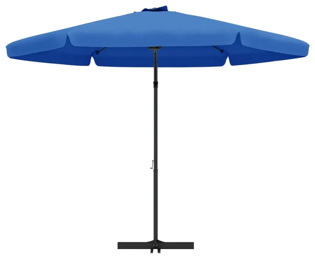 Guarda-sol de jardim com poste de aço 300 cm azul-ciano