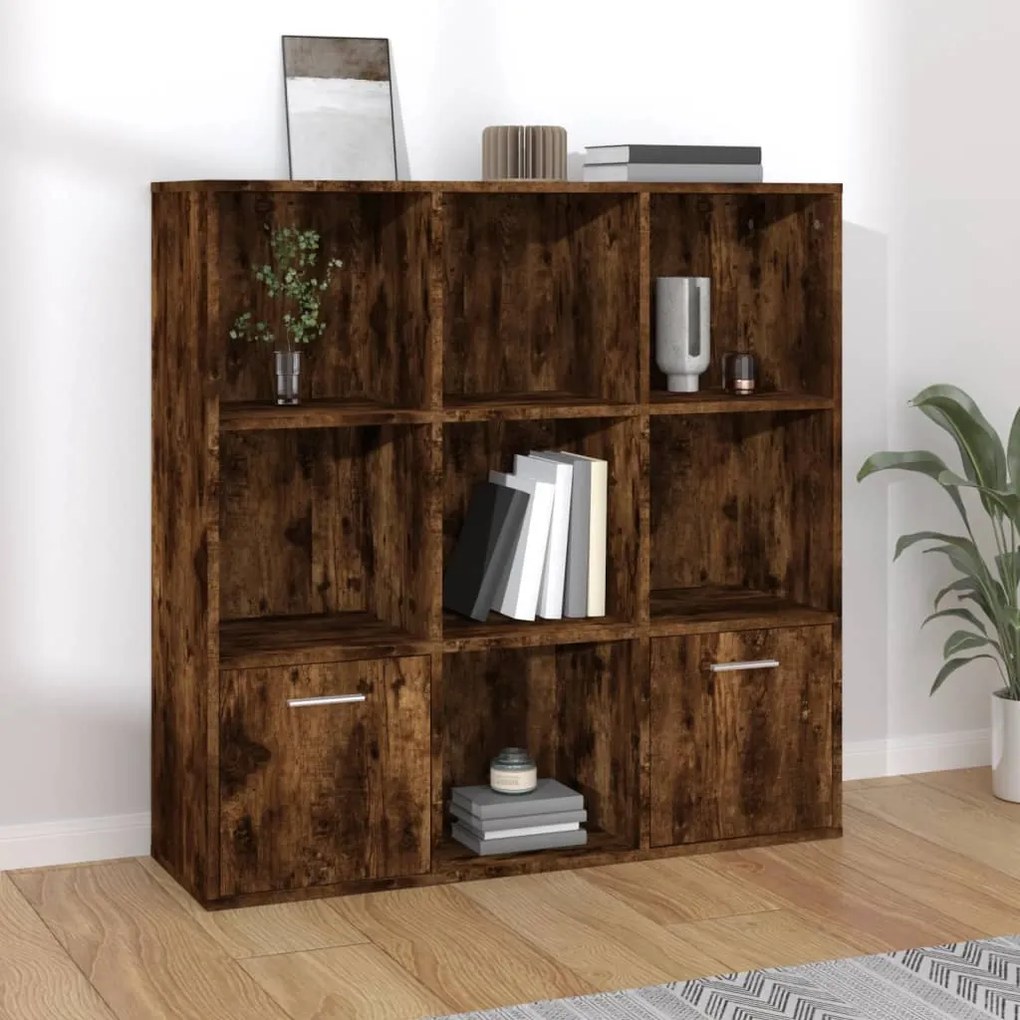 815447 vidaXL Estante 98x30x98 cm cor carvalho fumado