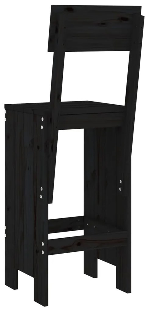 Cadeiras de bar 2 pcs 40x48,5x115,5 cm pinho maciço preto