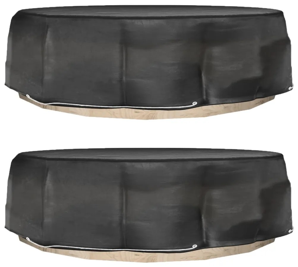 Capas p/ espreguiçadeira ilha 2 pcs 8 ilhós Ø188x50 cm redondo