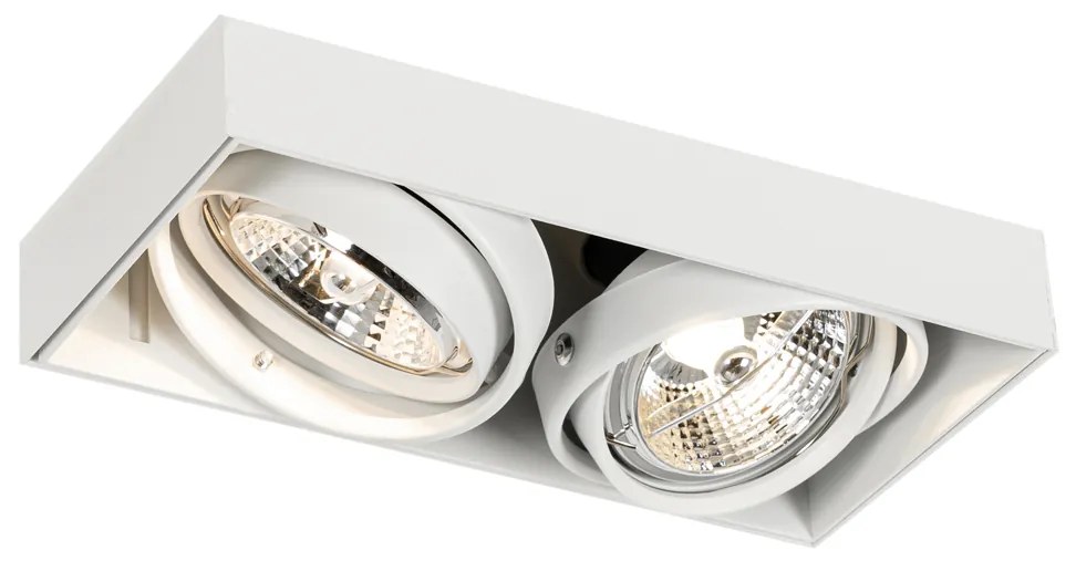 Foco embutido branco GU10 AR70 sem moldura 2 luzes - Oneon Moderno