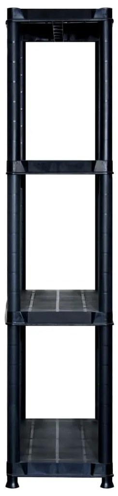 Unidade com 4 prateleiras 244x30,5x130 cm plástico preto