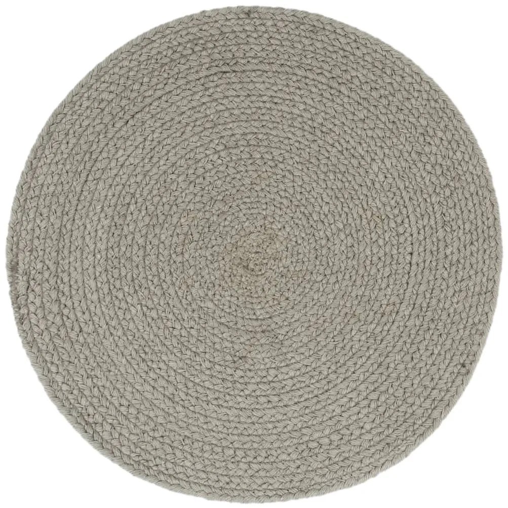 Individuais de mesa 4 pcs algodão liso 38 cm redondo cinzento