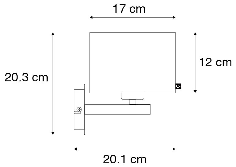 Candeeiro de parede moderno preto com dourado - VT 1