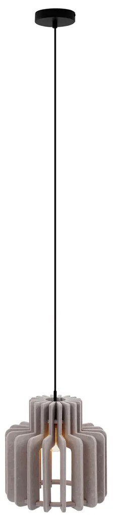 Candeeiro suspenso retro preto com abajur taupe - Felt