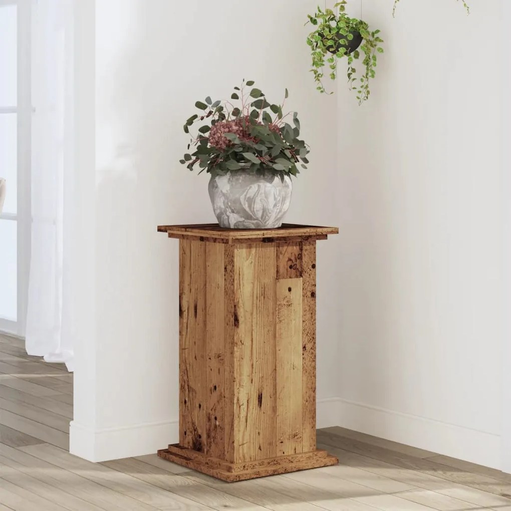 vidaXL Suporte p/ plantas 33x33x60 cm derivados madeira madeira velha