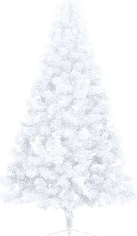 Meia árvore Natal artificial pré-iluminada c/ bolas branco