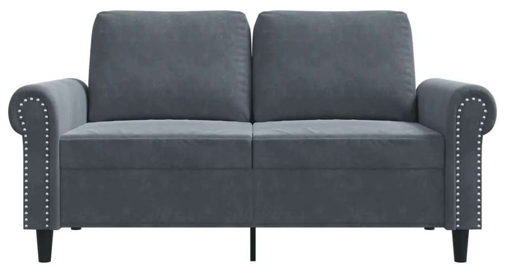 Sofá de 2 lugares 120 cm veludo cinza-escuro