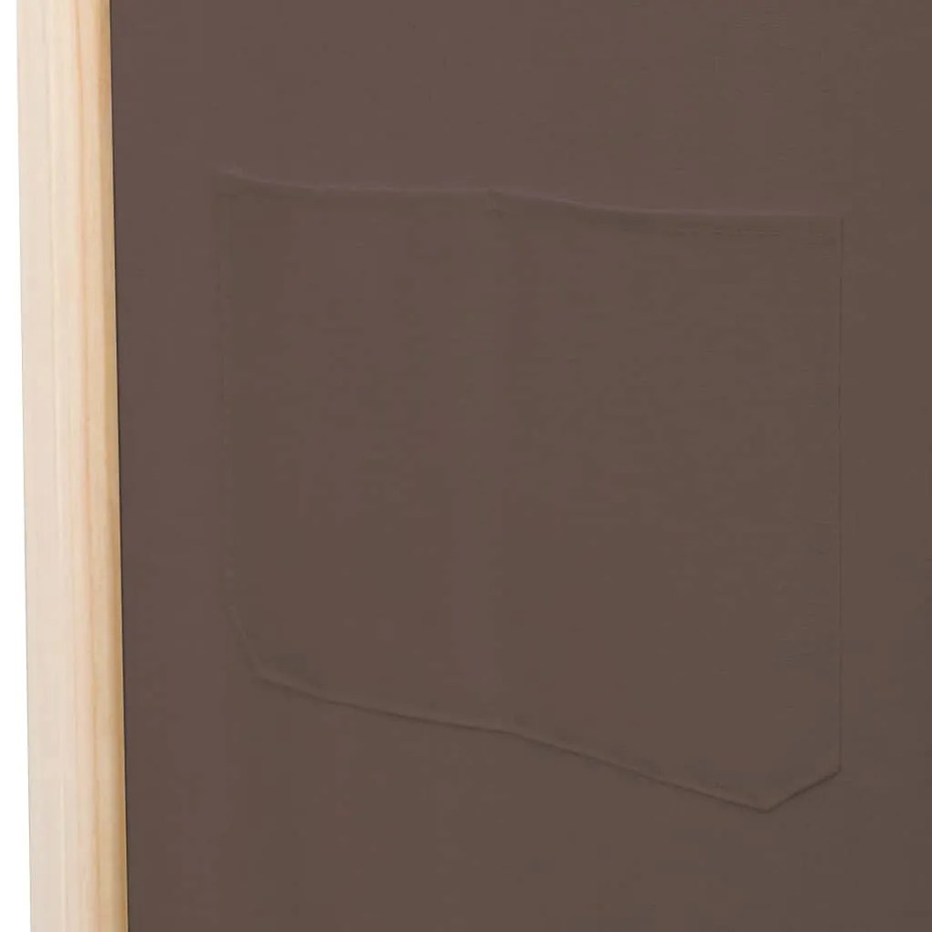 Divisória de quarto com 6 painéis 240x170x4 cm tecido castanho