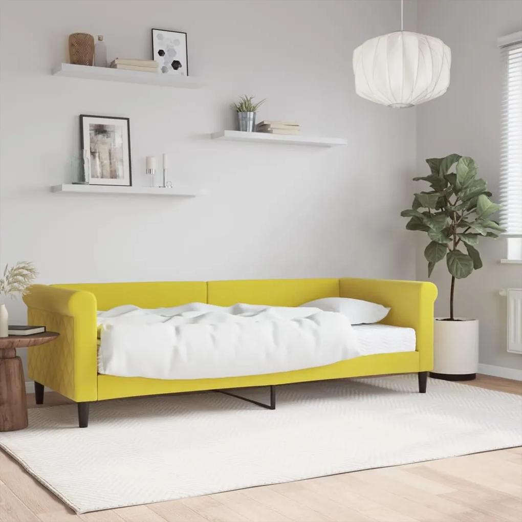 3197745 vidaXL Sofá-cama com colchão 80x200 cm veludo amarelo