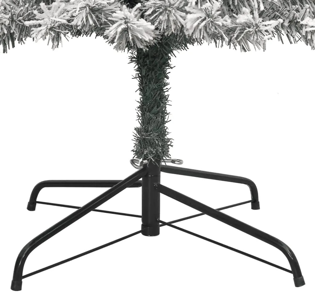 Árvore de Natal fina c/ suporte e flocos de neve 300 cm PVC