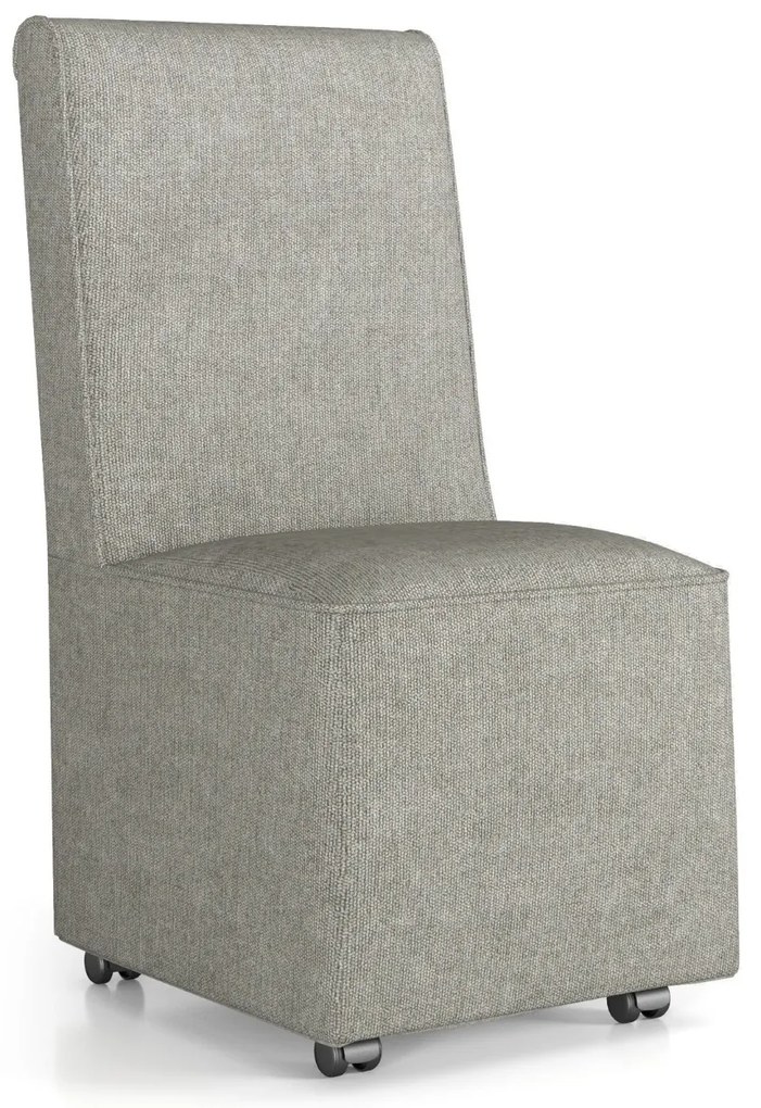Poltrona estofada em tecido de linho com rodas resistentes, capa removível, cadeira de lazer confortável 47 x 60,5 x 98 cm cinza