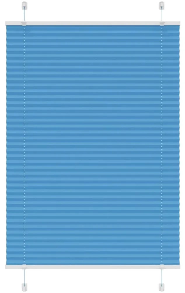 vidaXL Azul Plissada Cega 100x150 cm Largura Tecido 99,4 cm Poliéster