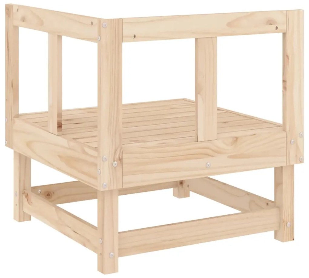 Sofás de canto para jardim 2 pcs madeira de pinho maciça