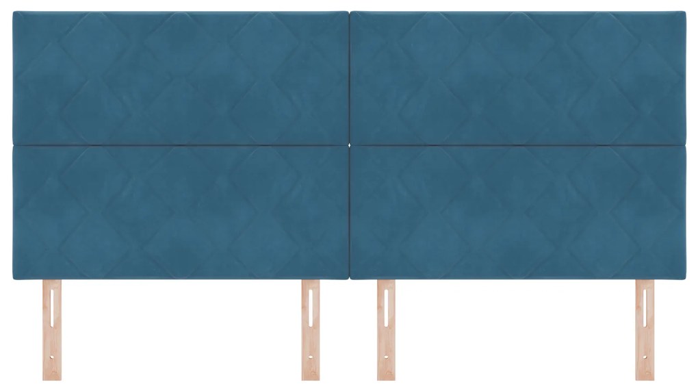 Cabeceira Design de Blocos de Diamante Azul Escuro 200 cm Veludo