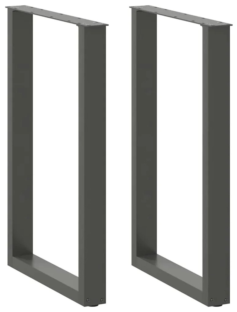 vidaXL Pés para mesa de bar em formato de U 2 peças antracite 60x(90-91) cm aço