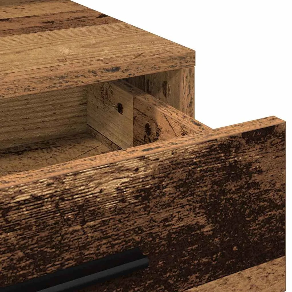 Mesa de Maquilhagem com Luzes LED em Madeira Antiga 79x41x135 cm