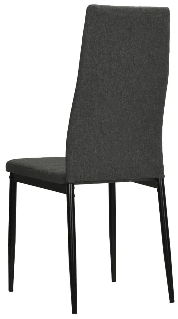 Cadeiras de jantar 2 pcs tecido cinzento-escuro