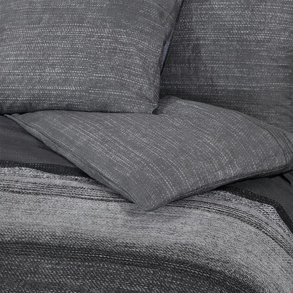 Conjunto de capa de edredão 200x220 cm algodão cinza-escuro