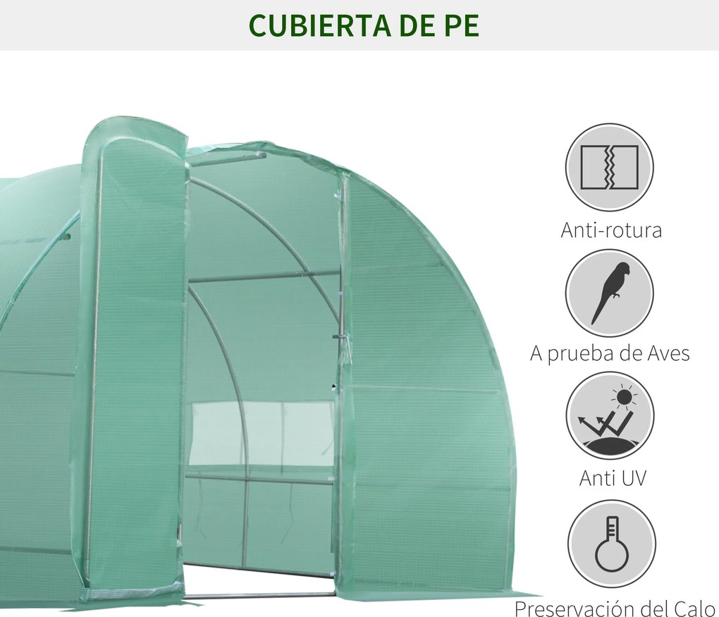 ® Estufa de Jardim e Quintal com 6 janelas para Cultivar Plantas e Ver