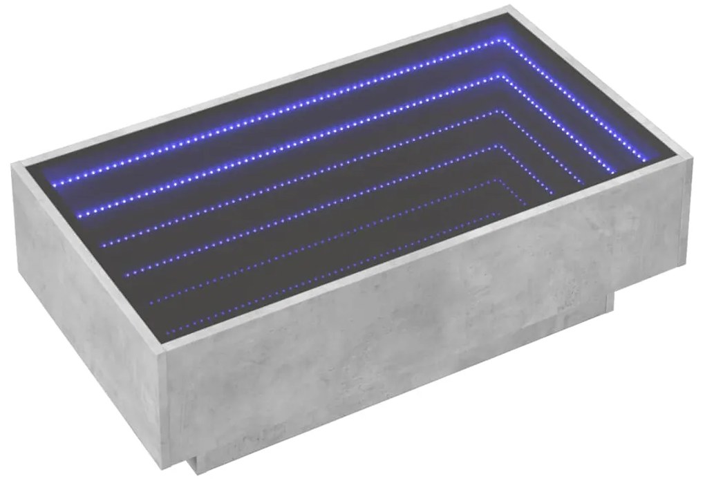 Mesa de centro c/ LEDs 90x50x30 cm derivados de madeira