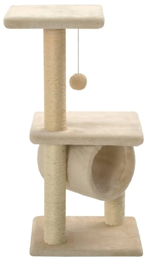 Árvore para gatos c/ postes arranhadores sisal 65 cm bege