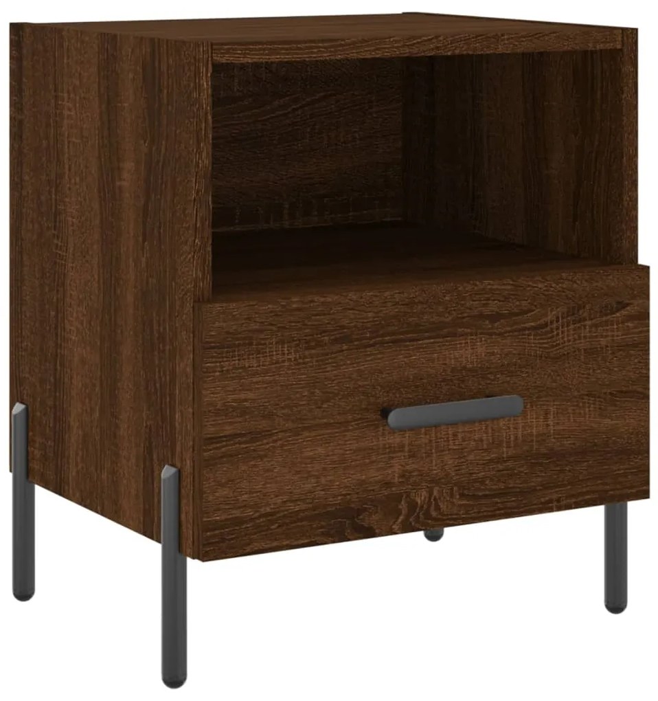Mesa de cabeceira 2 pcs derivados de madeira carvalho castanho