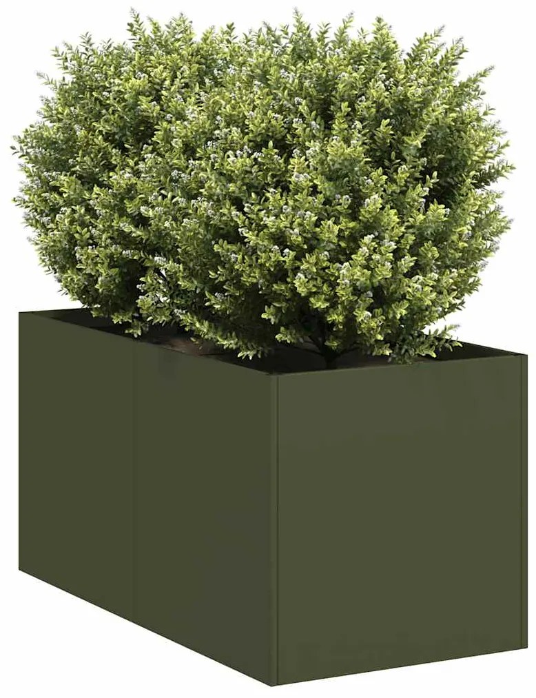 vidaXL Vaso/floreira 40x80x40 cm aço laminado a frio verde