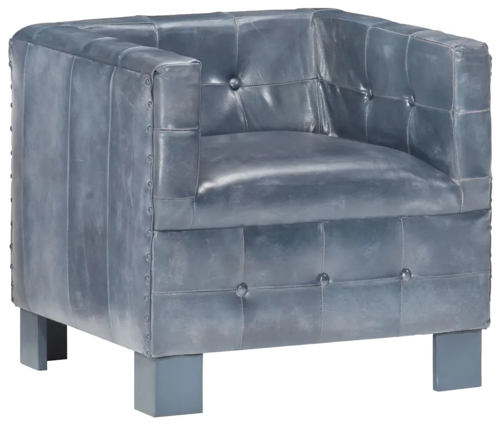 286954 vidaXL Poltrona couro genuíno cinzento