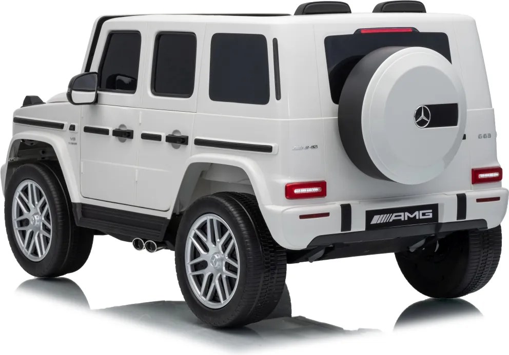 Carro elétrico para Crianças 3 a 7 anos*, 12V 4x4 Mercedes G63 AMG Rodas Espuma EVA, Controle remoto Branco
