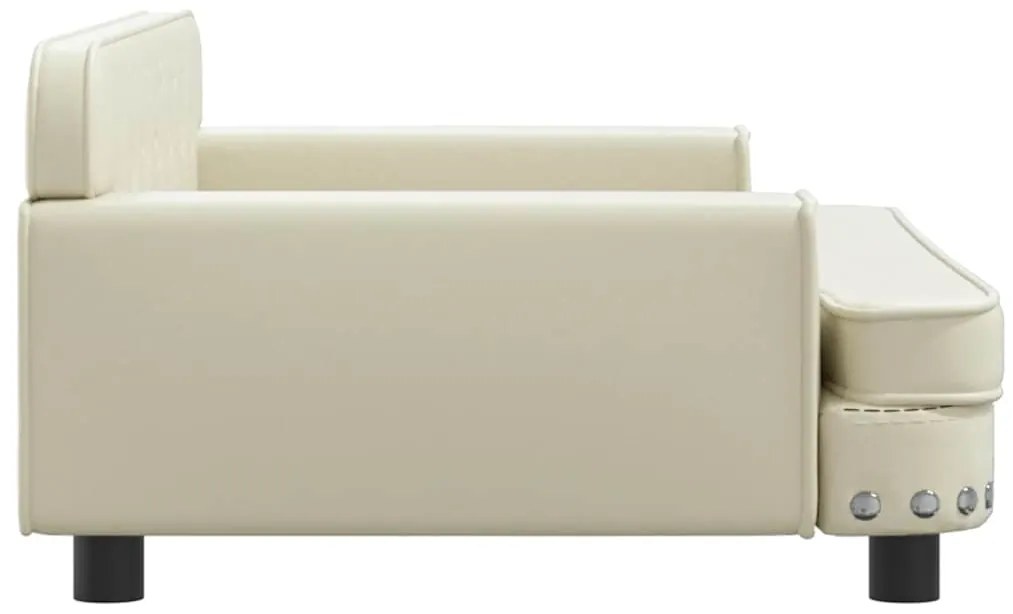 Cama para cães 90x53x30 cm couro artificial cor creme