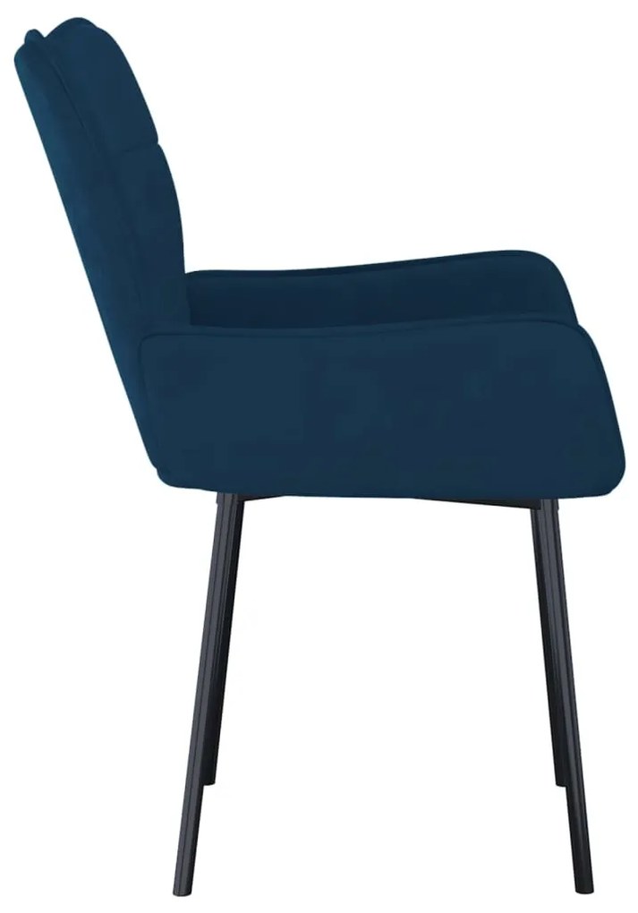 Cadeiras de jantar 2 pcs veludo azul