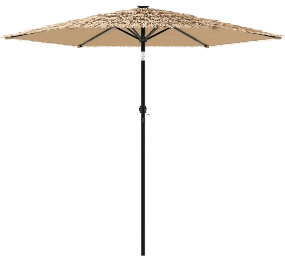 Guarda-sol de jardim com poste de aço 268x268x226 cm castanho
