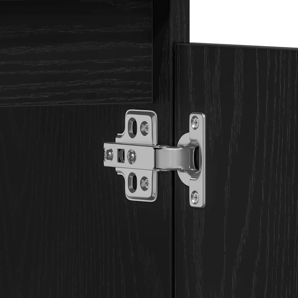 Gabinete de Lavabo vidaXL Preto Carvalho 58x33x60 cm Madeira Engenhari