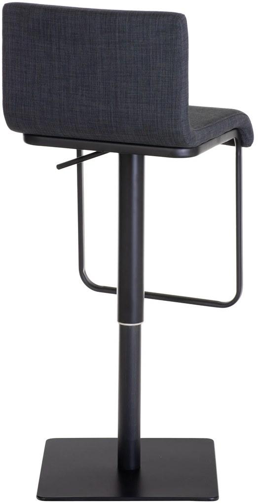 Banco de bar Limon em tecido e com estrutura preta 41 x 80-103 x 46 cm Cinzento escuro