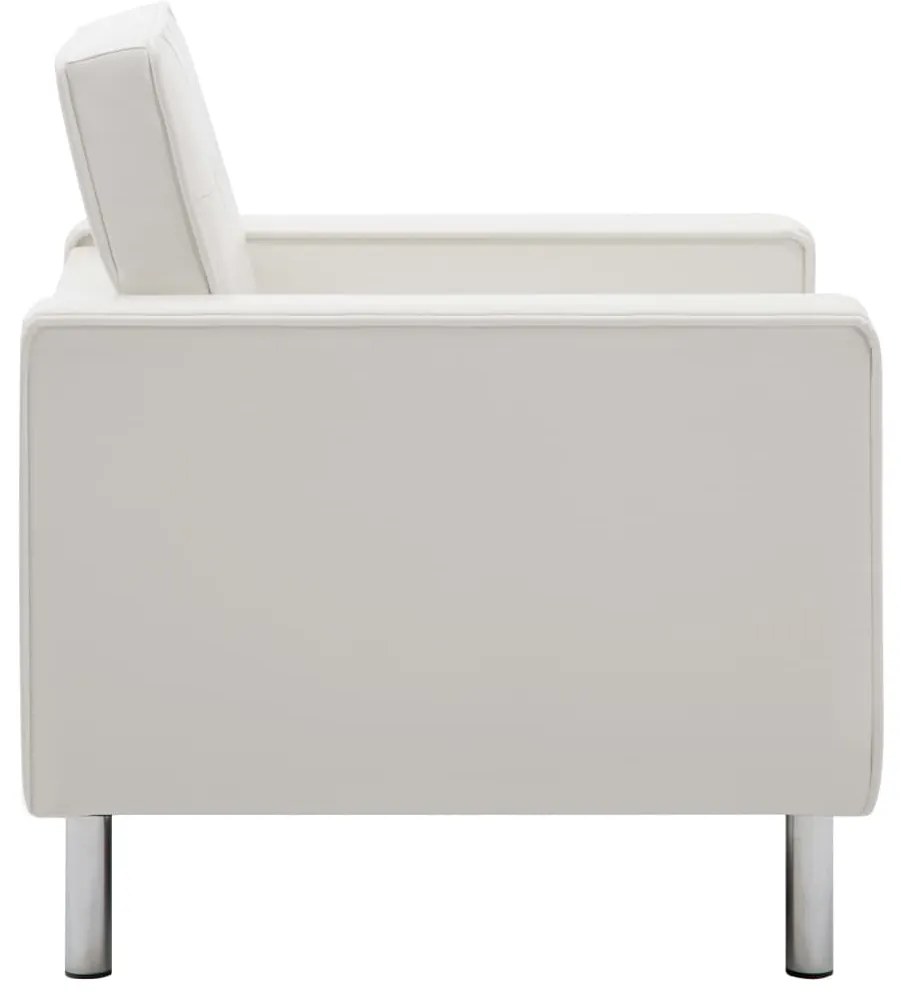 Poltrona em couro artificial branco