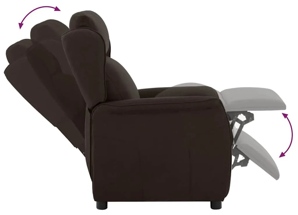 Poltrona Reclinável vidaXL Marrom Escuro 67,5x93,5x101,5 cm Tecido