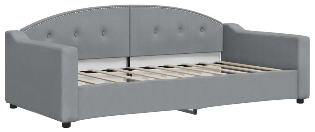 Sofá-cama c/ gavetão e gavetas 90x190 cm tecido cinzento-claro