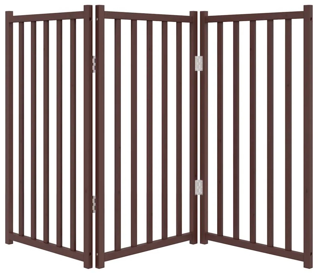 Portão p/ cães dobrável 3 painéis 150cm abeto carvalho castanho
